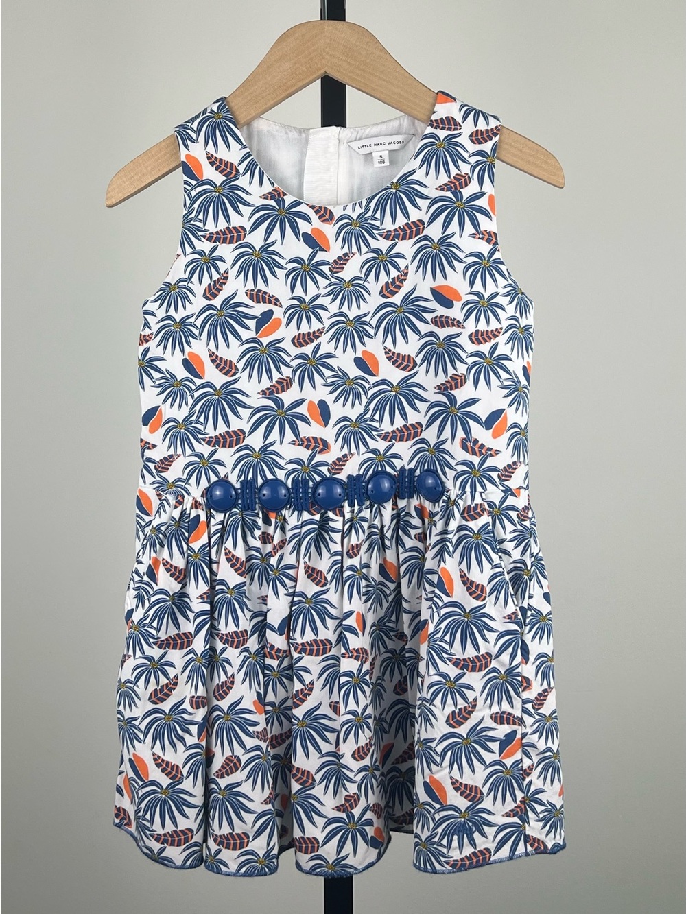 Little Marc Jacobs Girls Floral Dress, Blue/Floral, 5Y